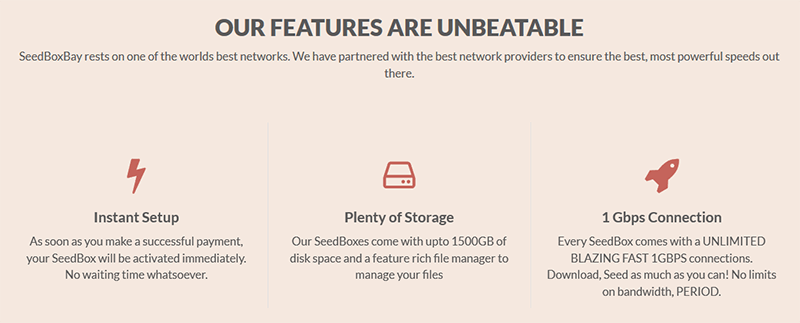 Fonctionnalités SeedBoxBay